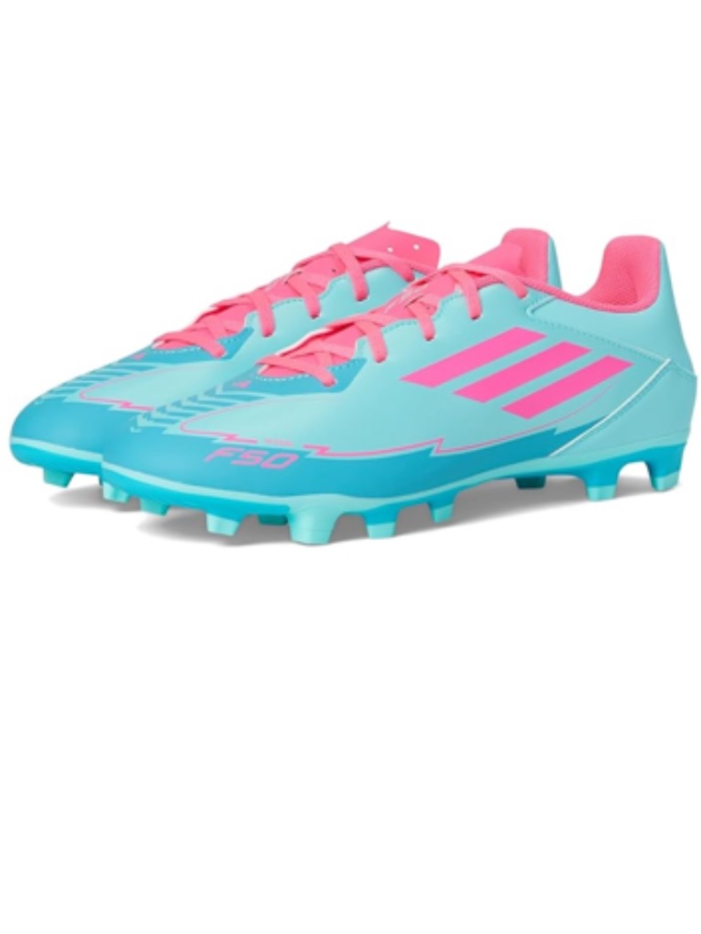 Adidas F50 Club Messi Firm/Multi Ground Sz 9 Cyan Aqua Pink Soccer Cleats IH0929